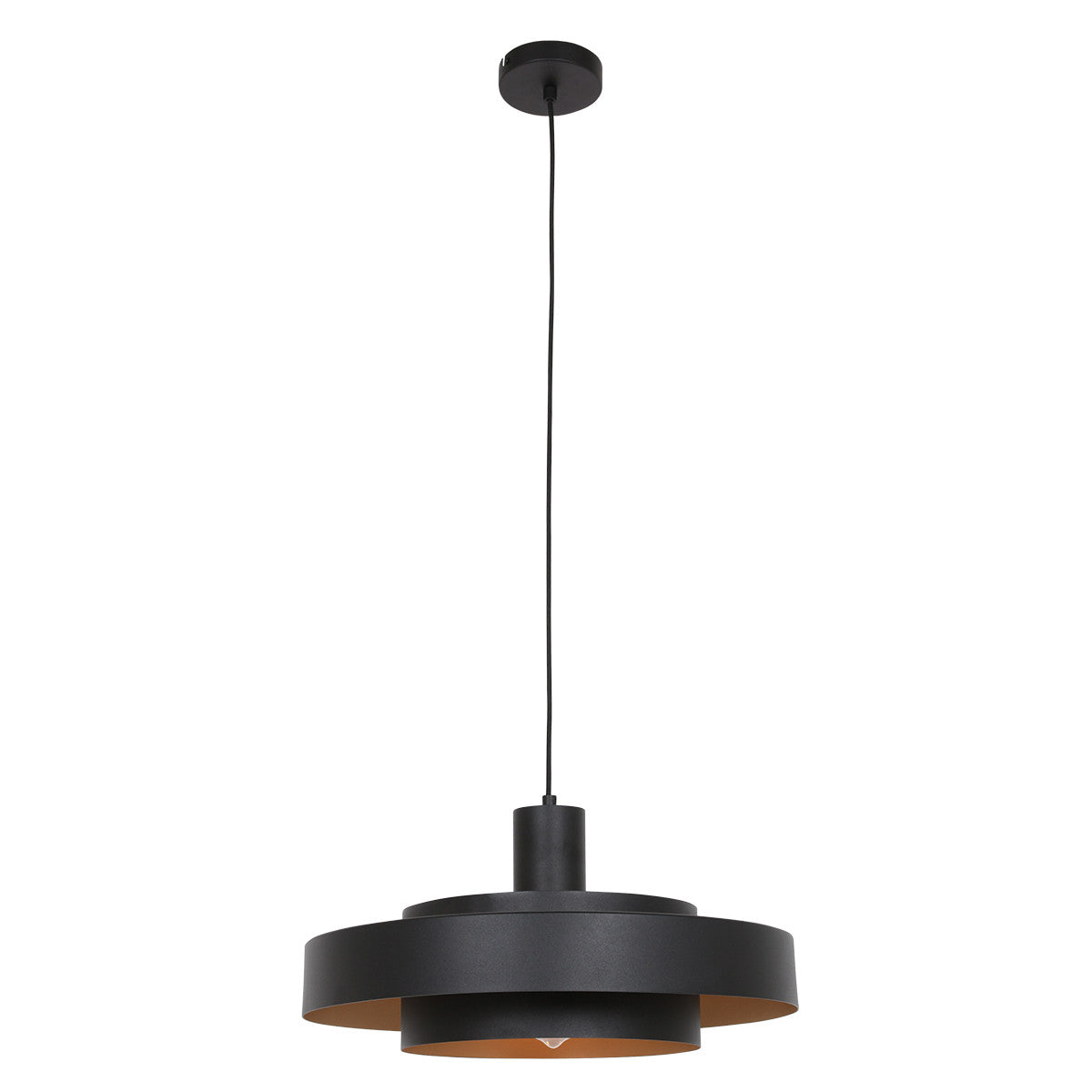 Lampada a sospensione in metallo Aurelia nero/oro