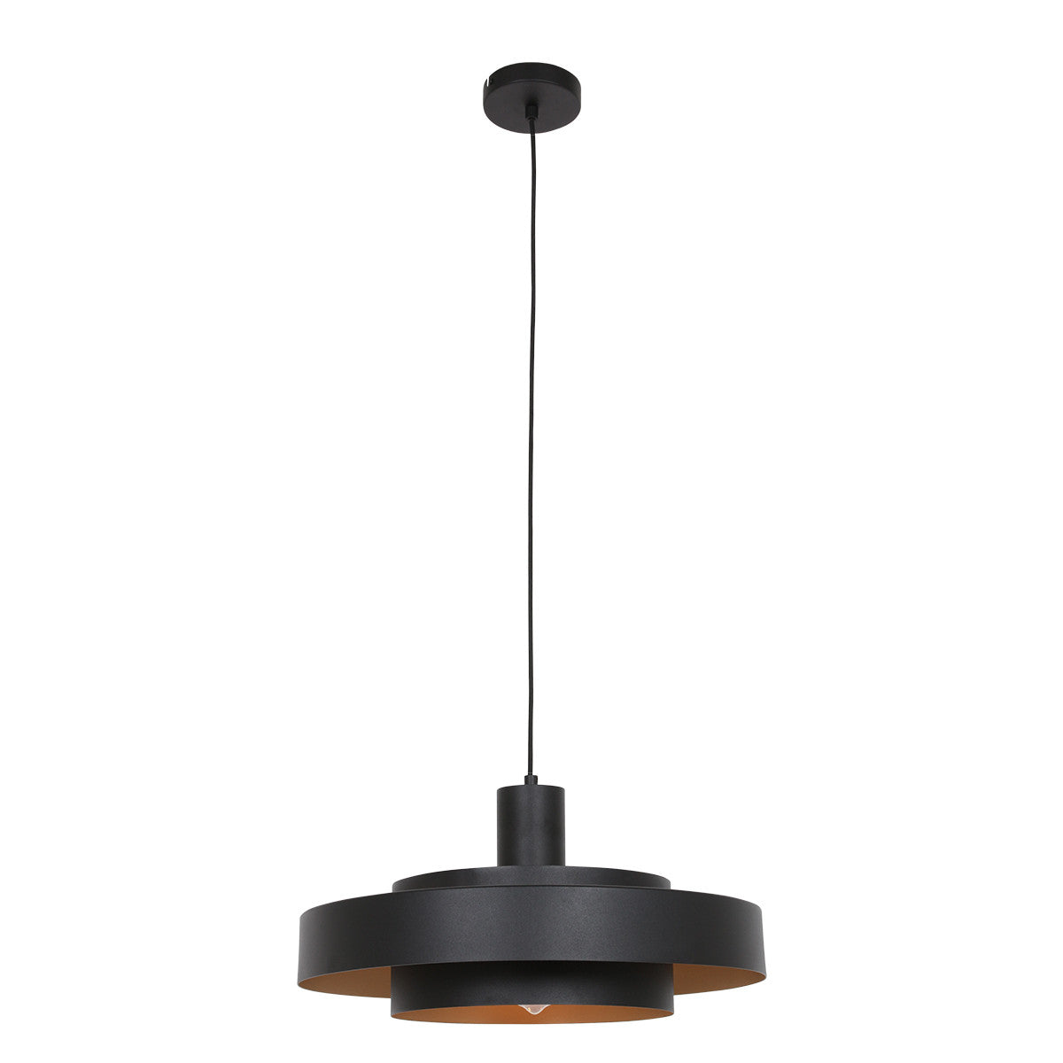 Lampada a sospensione in metallo Aurelia nero/oro