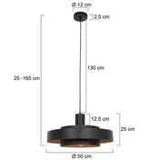 Lampada a sospensione in metallo Aurelia nero/oro