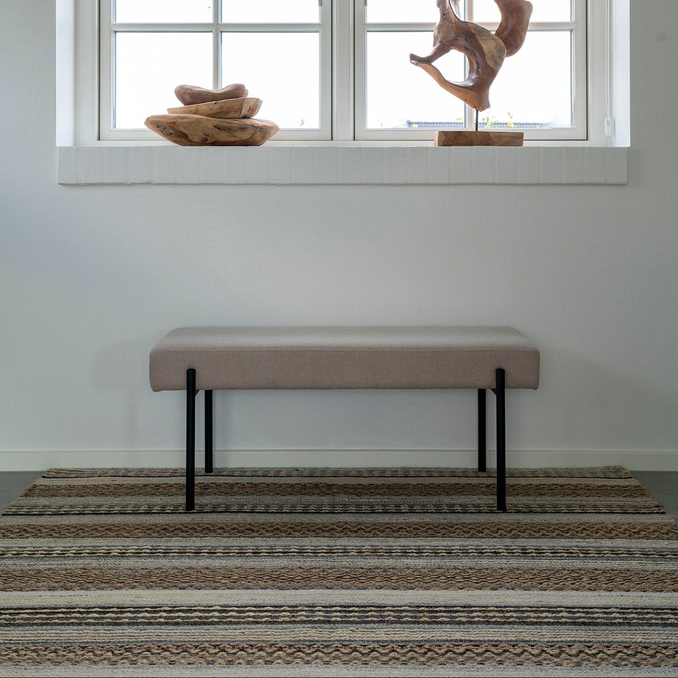 Tappeto in juta e lana Elara 160x230cm - Naturale