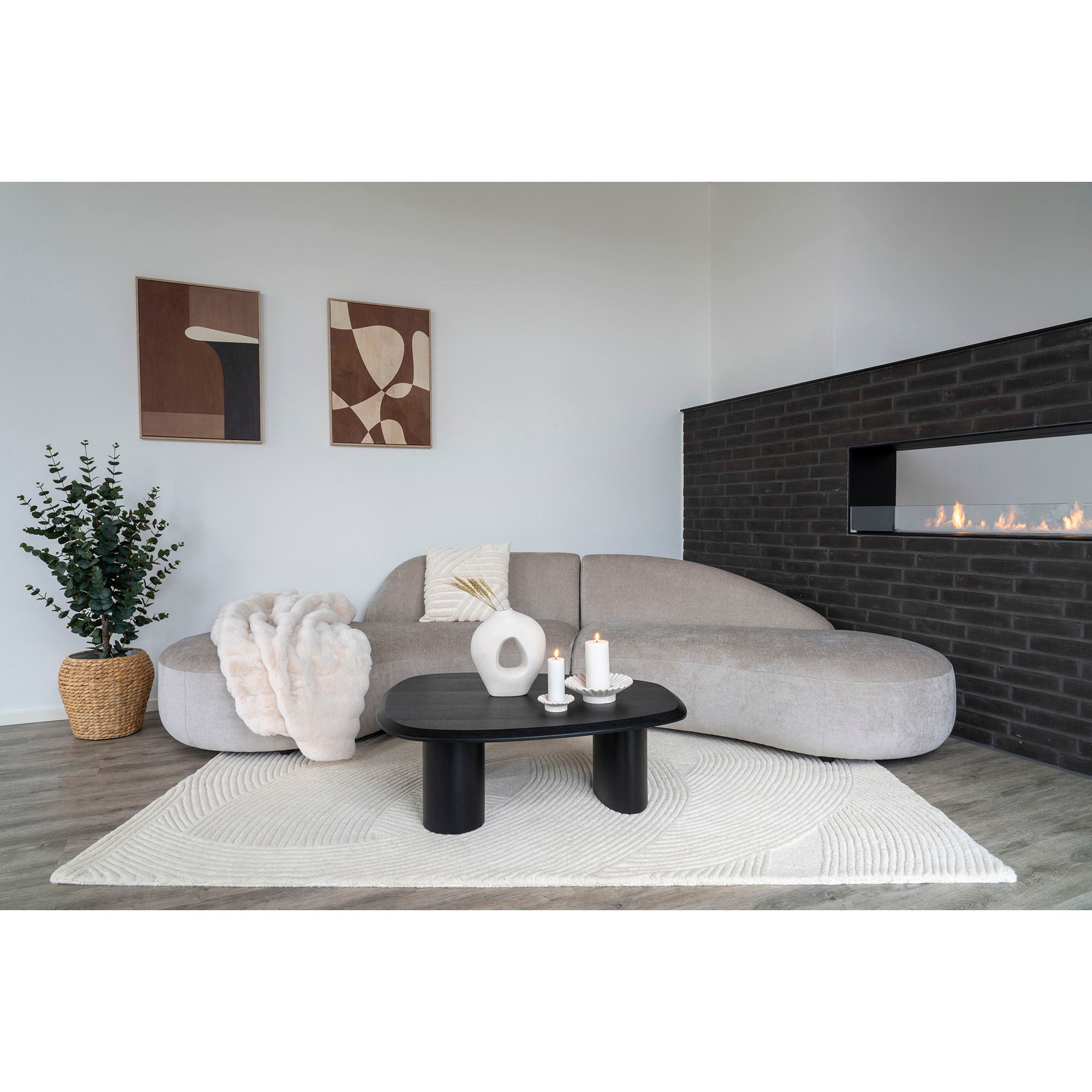 Tappeto di lana Eira 160x230cm – Avorio