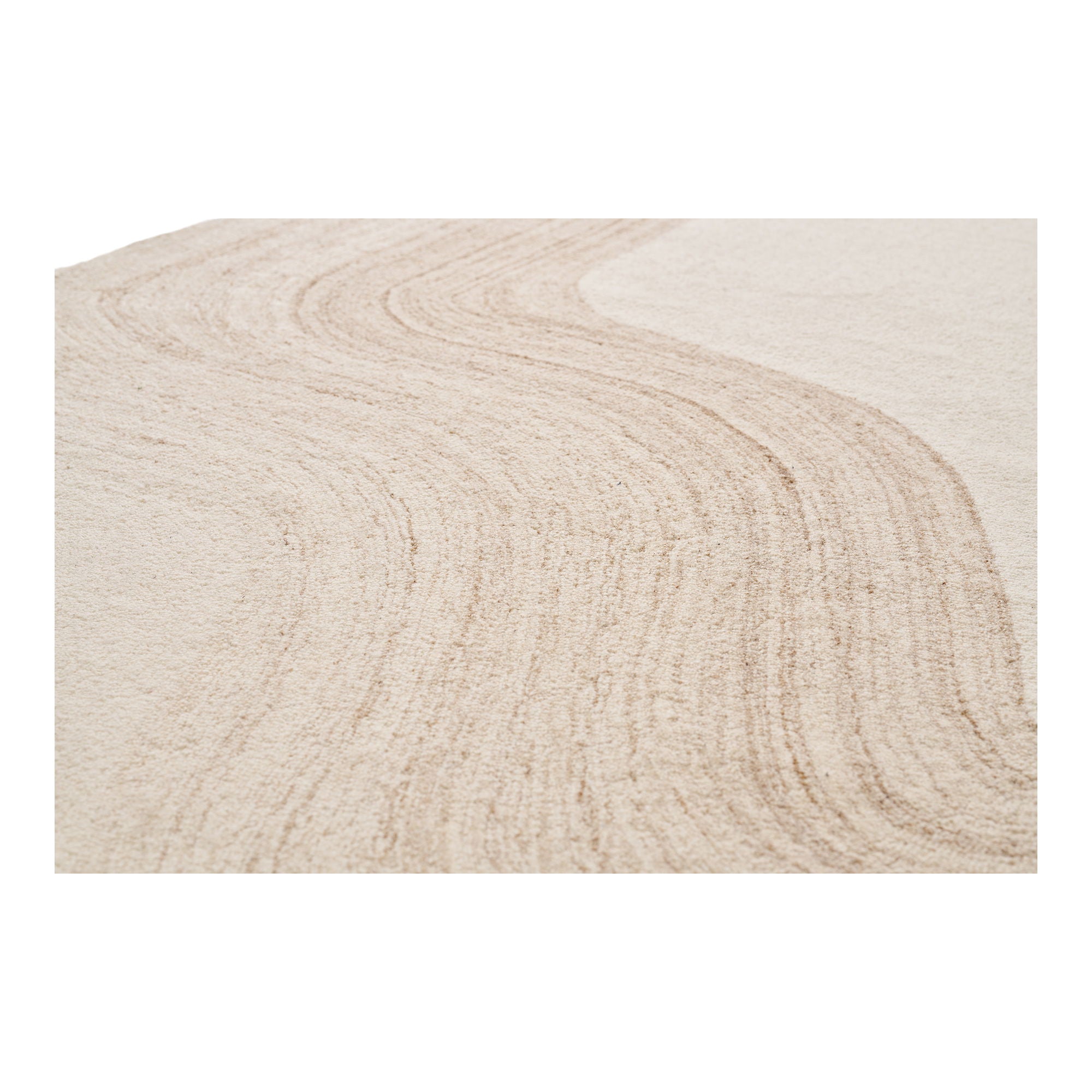 Tappeto di lana Aila 160x230cm – Marrone chiaro e avorio