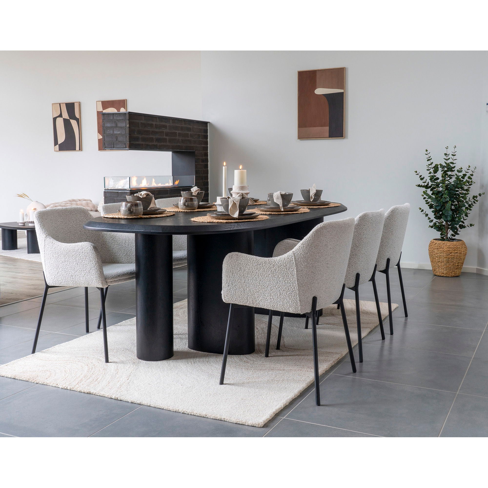 Tappeto di lana Aila 160x230cm – Marrone chiaro e avorio