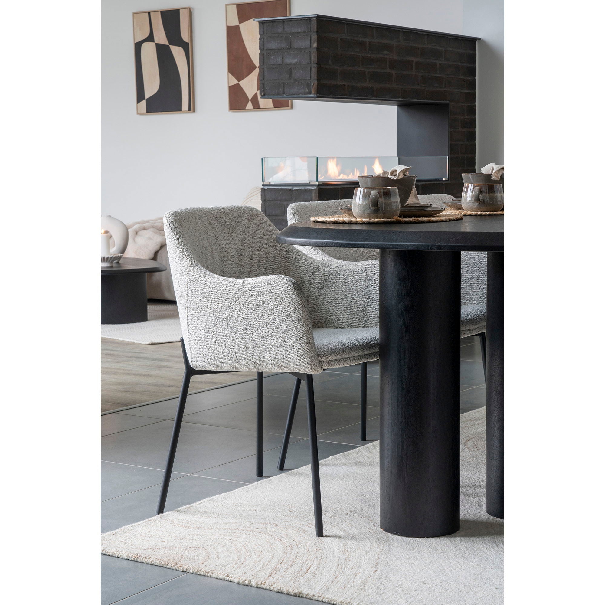 Tappeto di lana Aila 160x230cm – Marrone chiaro e avorio
