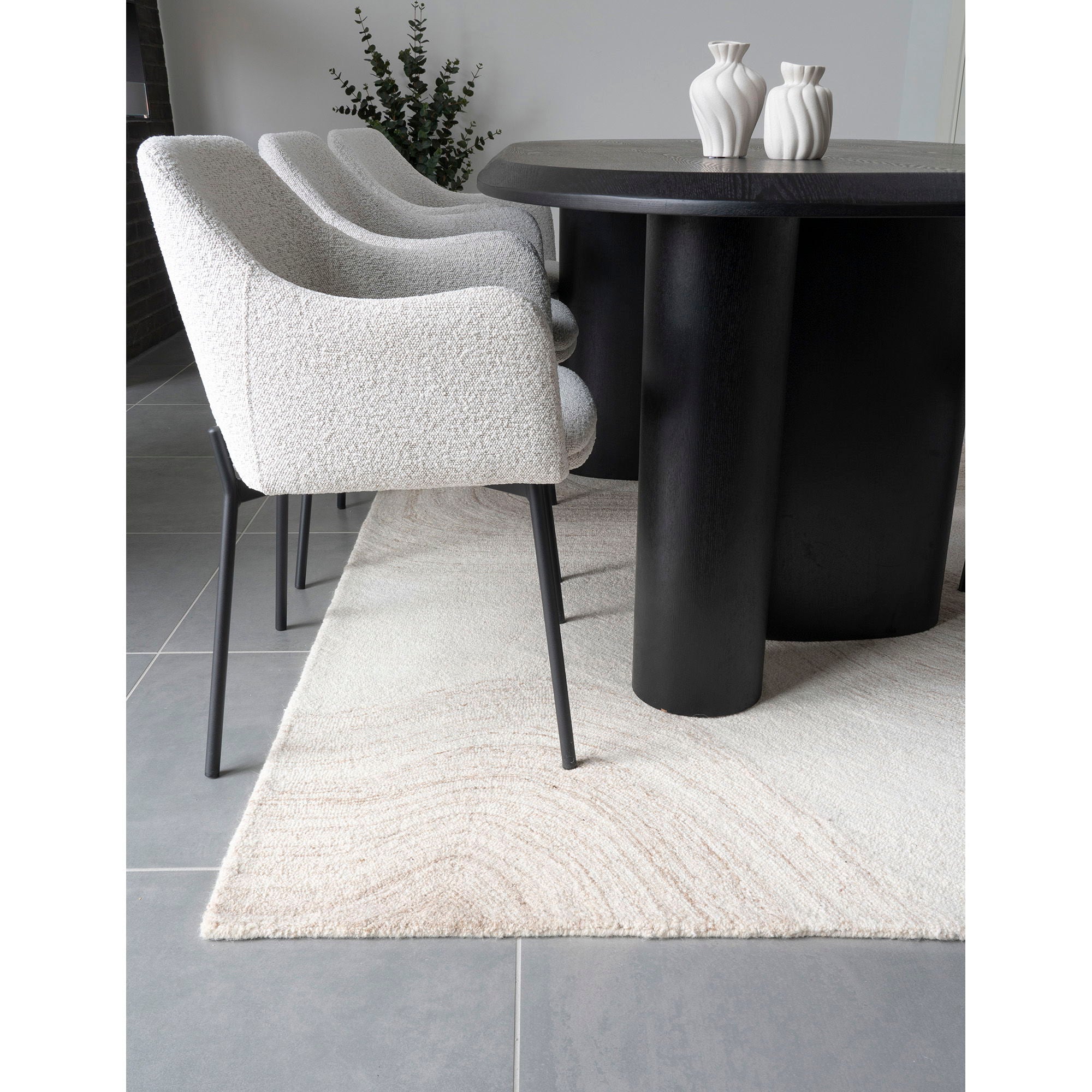 Tappeto di lana Aila 160x230cm – Marrone chiaro e avorio