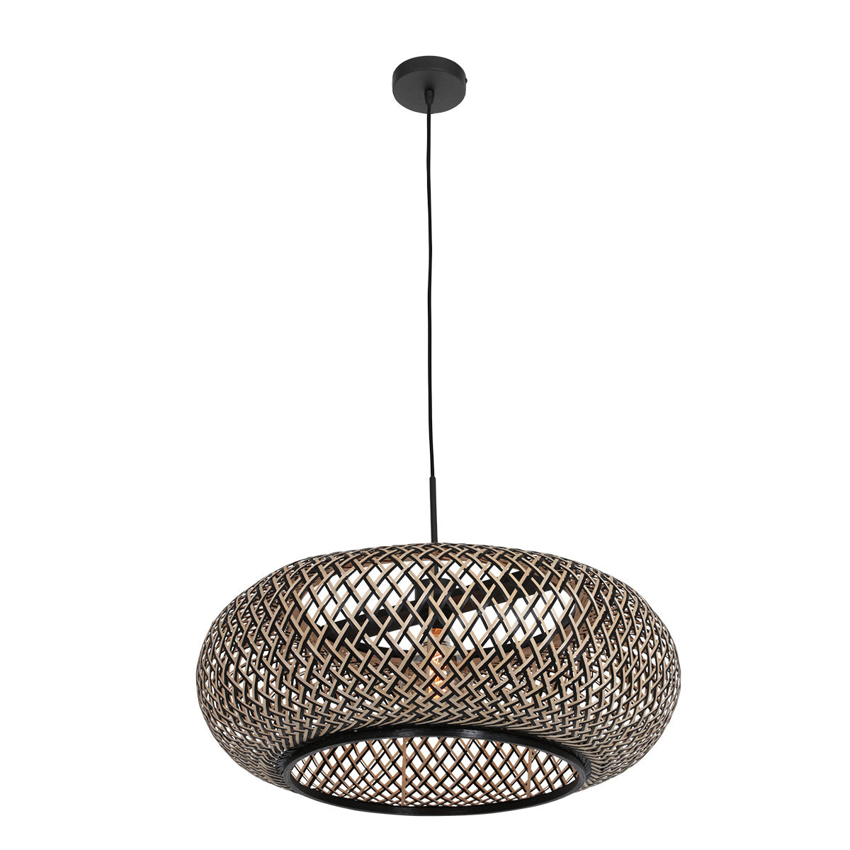 Lampada a sospensione Kairo in faggio/nero bambù