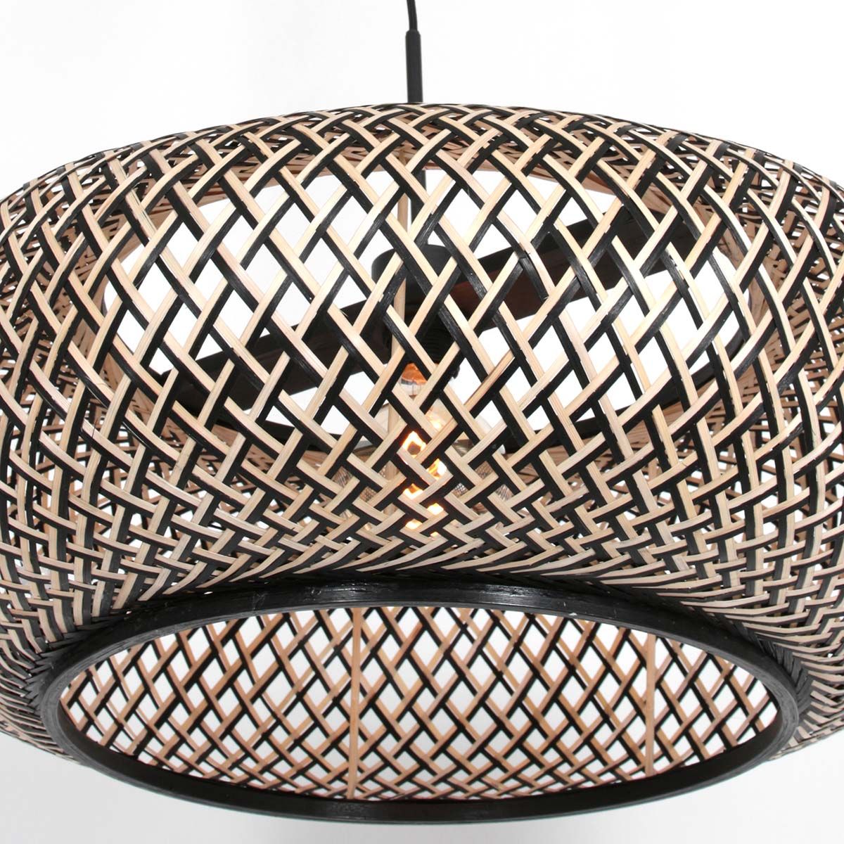 Lampada a sospensione Kairo in faggio/nero bambù