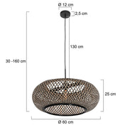 Lampada a sospensione Kairo in faggio/nero bambù