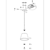 Lampada a sospensione Kairo in faggio/nero bambù