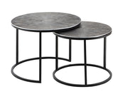Set di tavolini laterali in alluminio argento Calvera
