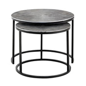 Set di tavolini laterali in alluminio argento Calvera
