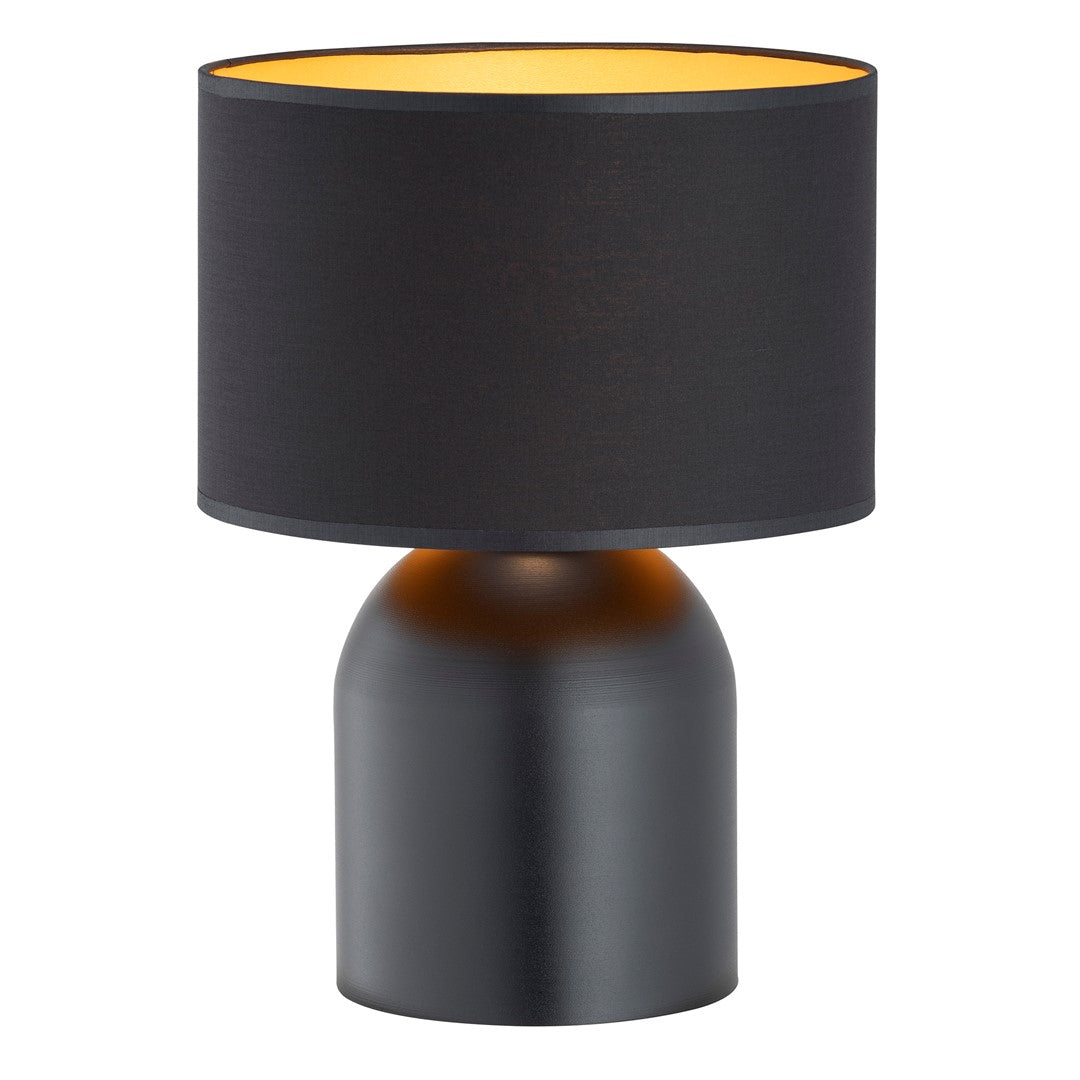 Lampada da tavolo in acciaio nero oro Elira