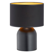 Lampada da tavolo in acciaio nero oro Elira