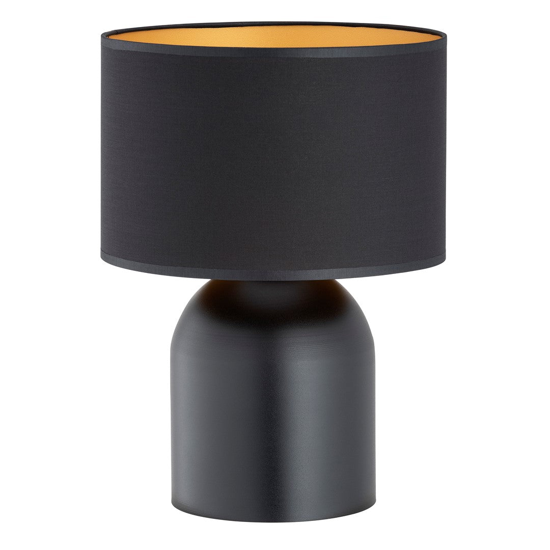 Lampada da tavolo in acciaio nero oro Elira