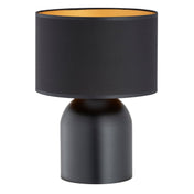 Lampada da tavolo in acciaio nero oro Elira