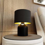 Lampada da tavolo in acciaio nero oro Elira