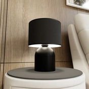 Lampada da tavolo Elira in acciaio bianco e nero