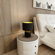 Lampada da tavolo in acciaio nero oro Elira