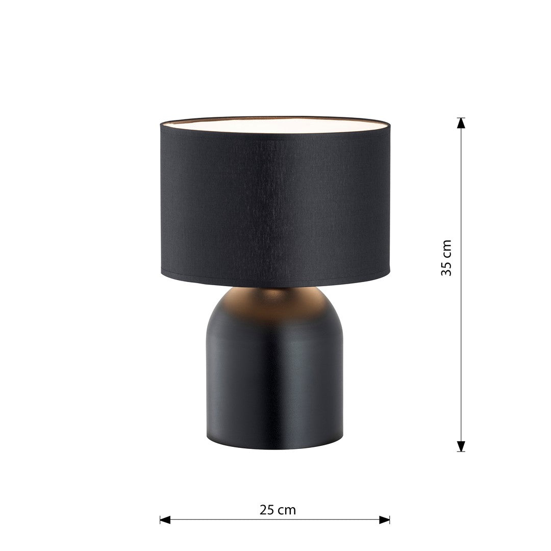 Lampada da tavolo Elira in acciaio bianco e nero